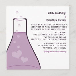 Whimsical Beaker Wedding bjudande, Lila Inbjudningar