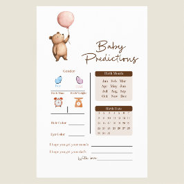 Whimsical Bear Baby Predictions Game Flygblad