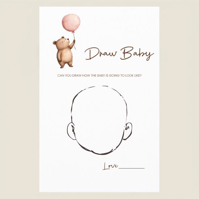 Whimsical Bear Baby Shower Guess the Baby Face  Flygblad (Skapare uppladdad)