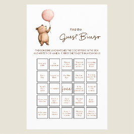 Whimsical Bear Baby Shower Guess the Baby Face  Flygblad