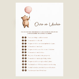 Whimsical Bear Baby Shower "Over or Under" Game Flygblad
