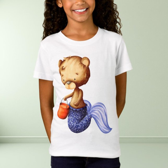 Whimsical Bear Sjöjungfru Halloween Kids T Shirt (Skapare uppladdad)