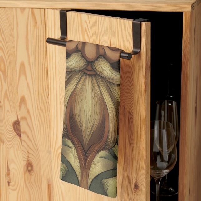 Whimsical Bearded Guardian Kökshandduk (Thirds Fold)