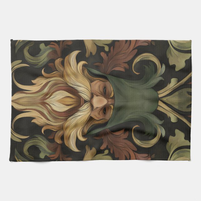 Whimsical Bearded Guardian Kökshandduk (Horisontell)