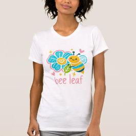 Whimsical 'Bee Leaf' Crayon Art: Happy Bumblebee  T Shirt