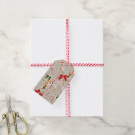 Whimsical Beige Nötknäppare Karamellpinne Jul Presentetikett
