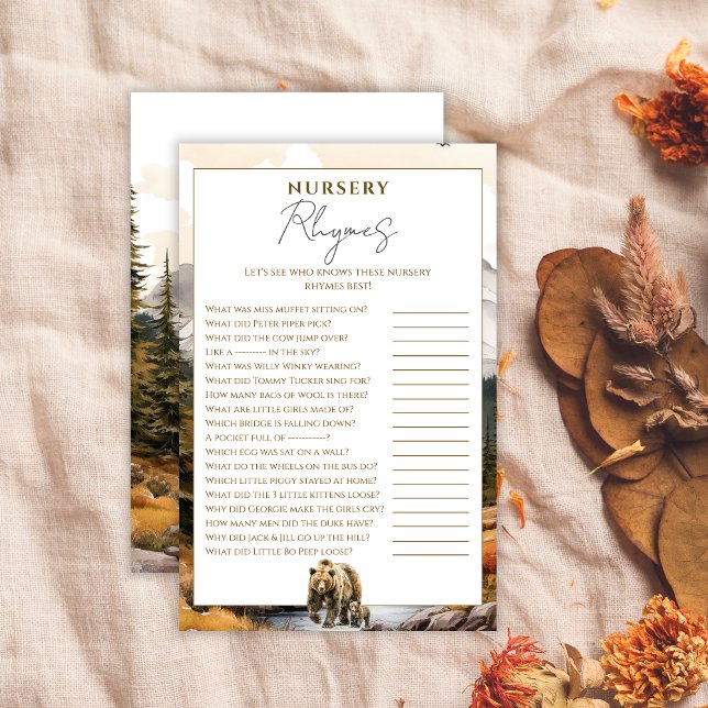 Whimsical Beige Nursery Rhymes Baby Shower Game (Skapare uppladdad)