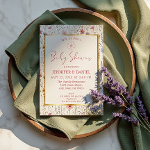 Whimsical Beige Vildblomma Kanin Bebis Shower