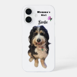 Whimsical Bernedoodle Hund Foto Mamma Flickan Namn