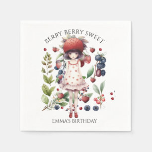 Whimsical Berry Sweet Girl's Födelsedagsfest Pappersservett