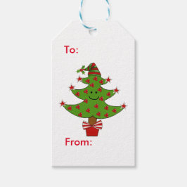 Whimsical Berry Träd Presentetikett