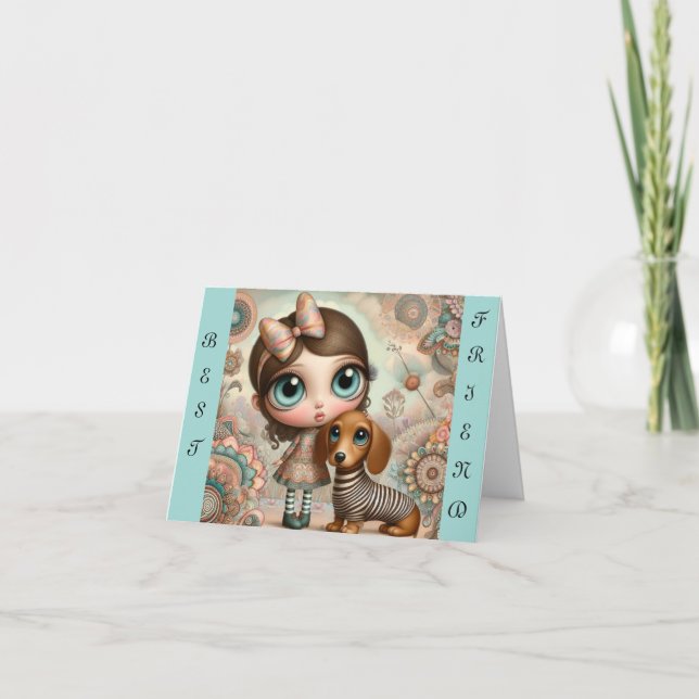 Whimsical Best Friend Dachshund Kort (Framsida)
