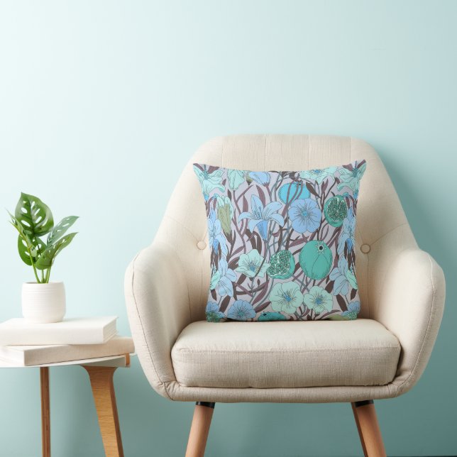 Whimsical Bible Flowers – Doodle Pattern Kudde (Stol)
