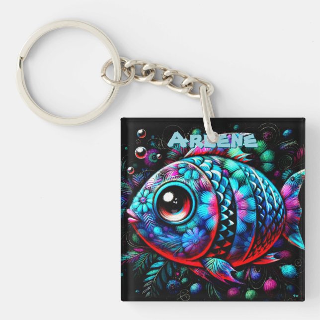 Whimsical Big-Eyed Fish Nautical Personalized (Framsidan)