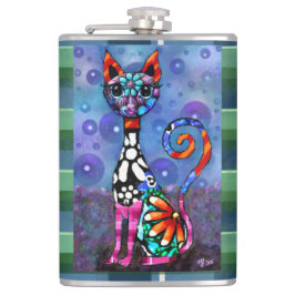 Whimsical Big-Eyed Funky Abstract Kitty Cat Fickplunta