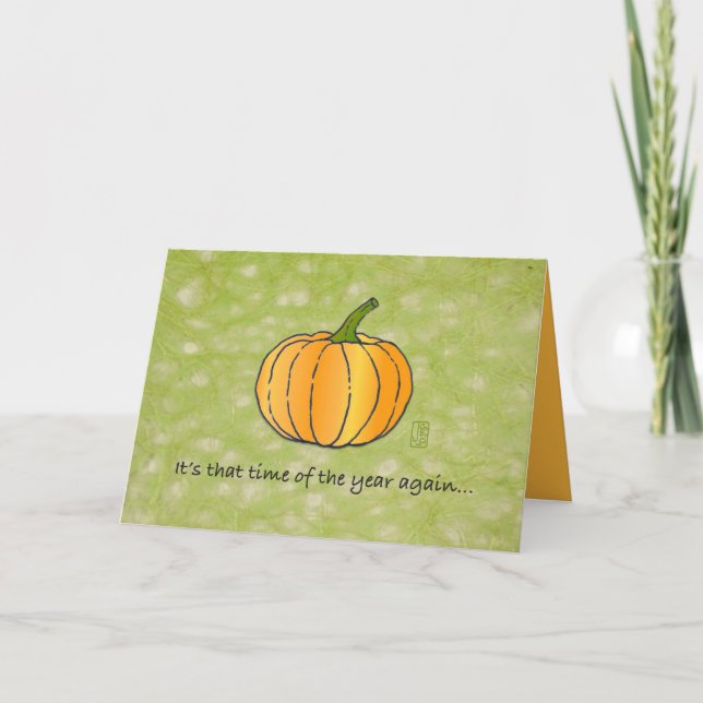 Whimsical BIG Pumpkin Halloween Kort (Framsida)