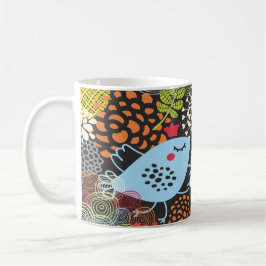 “Whimsical Bird in a Floral Wonderland Kaffemugg