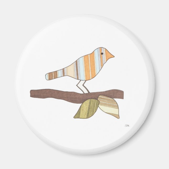 Whimsical Bird Magnet-Erin Brie Art Magnet (Framsidan)