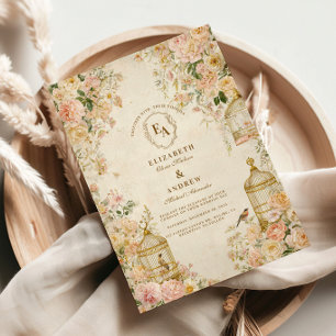 Whimsical Birdsong Rustic Elegance Inbjudningar