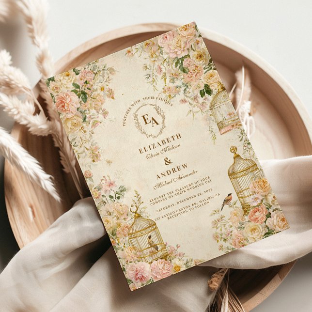 Whimsical Birdsong Rustic Elegance Inbjudningar (Skapare uppladdad)