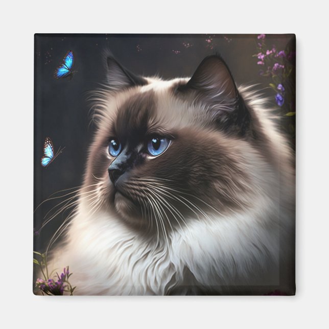 Whimsical Birman Cat Magnet (Framsidan)