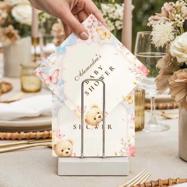 Whimsical Björn Moln Baby Shower Pappersservett (Skapare uppladdad)