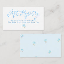 Whimsical Blå Blommig Presentregister Minimalistis