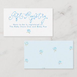 Whimsical Blå Blommig Presentregister Minimalistis Tilläggskort