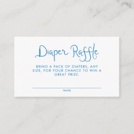 Whimsical Blå Handskriven Blöjlotteri Tilläggskort