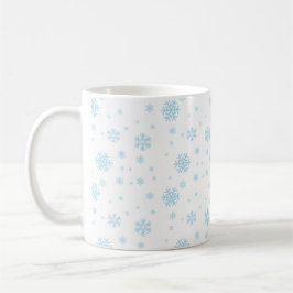 Whimsical Blå Snöflingemönster Mugg