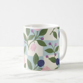 Whimsical Blåbärsträdgård Blommig Mugg