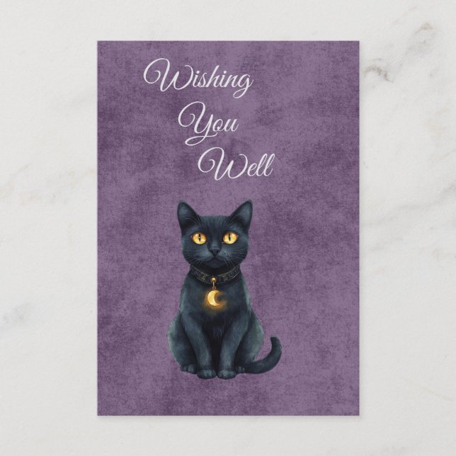 Whimsical Black Cat Gothic Wedding Enclosure Card Tilläggskort (Framsida)