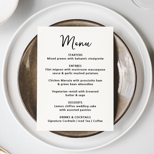 Whimsical Black Heart Wedding Meny (Skapare uppladdad)