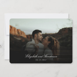 Whimsical Black Typography Photo Bröllop Inbjudningar