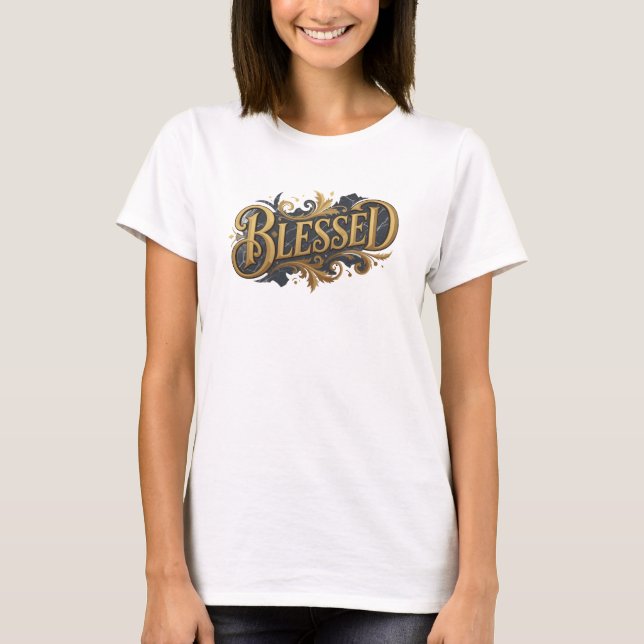 Whimsical BLESSED 2D konstverksskapande T Shirt (Framsida)
