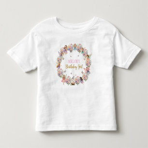 Whimsical blomfair trädgård födelsedag  t shirt