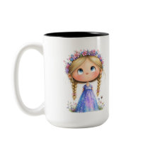 Whimsical blomkronflicka Söt barnkonst