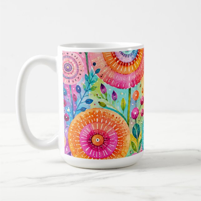 Whimsical Blomma Kaffemugg (Vänster)