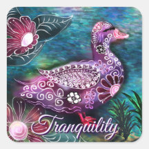 Whimsical Blommig Anka Lila Turkos Personlig