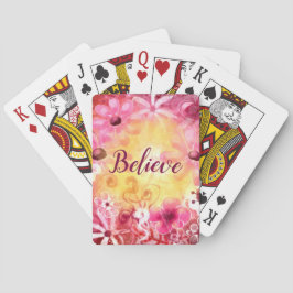 Whimsical Blommig Boho Botanisk Tro Konst Casinokort
