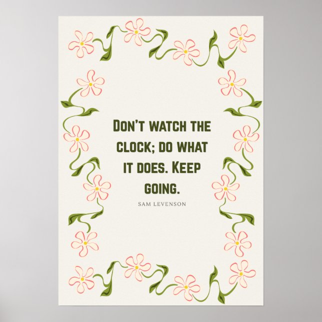 Whimsical Blommig Citat Poster – Produktivitet  (Framsidan)