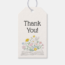 Whimsical Blommig En Ny Kapitel Bröllopsdusch  Presentetikett