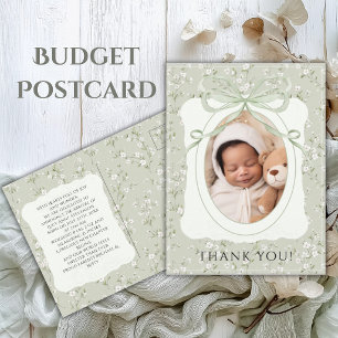 Whimsical Blommig Foto Tack Kort