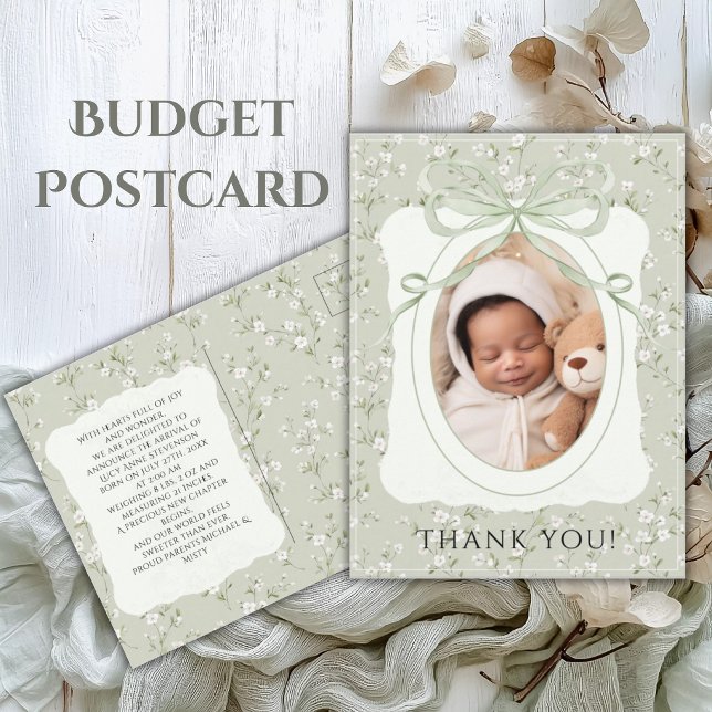 Whimsical Blommig Foto Tack Kort  (Skapare uppladdad)