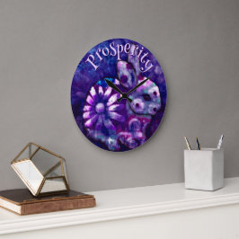 Whimsical Blommig Kanin Personlig Stor Klocka