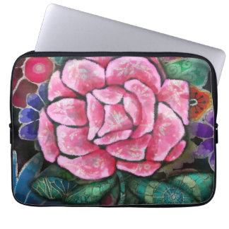 Whimsical Blommig Rosa Ros Art Nouveau Botanisk Laptop Fodral