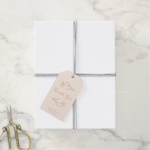 Whimsical Blommig Rund Tack Tagg Peach
