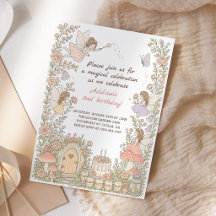 Whimsical Blommig Sagoträdgård Flickas Födelsedag