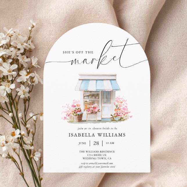 Whimsical Blommig Sällsynt Bröllopsdusch Inbjudningar (The front of the invitation is shown at a 5x7 inch arch shaped. Choose size, paper, + corner style.
)