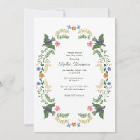 Whimsical Blommiga Fåglar Baby Shower